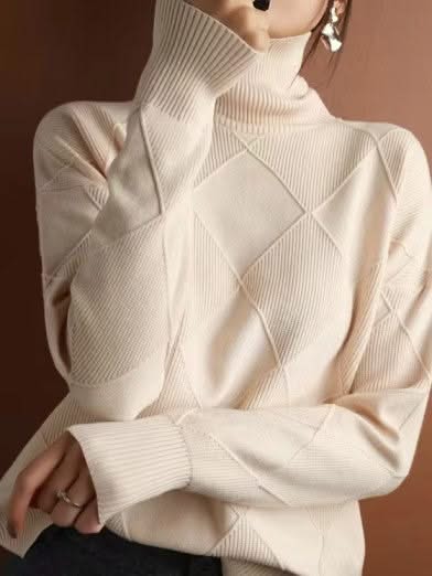 Levoire | Col Taille 3D Motif Diamant En Cachemire Beige