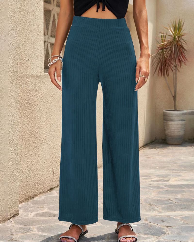 Levoire | Pantalon Élastique À Jambe Large Bleu