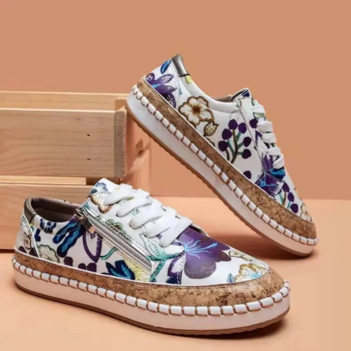 Levoire | Baskets À Imprimé Floral Pour - Femmes - À Lacets Pourpre