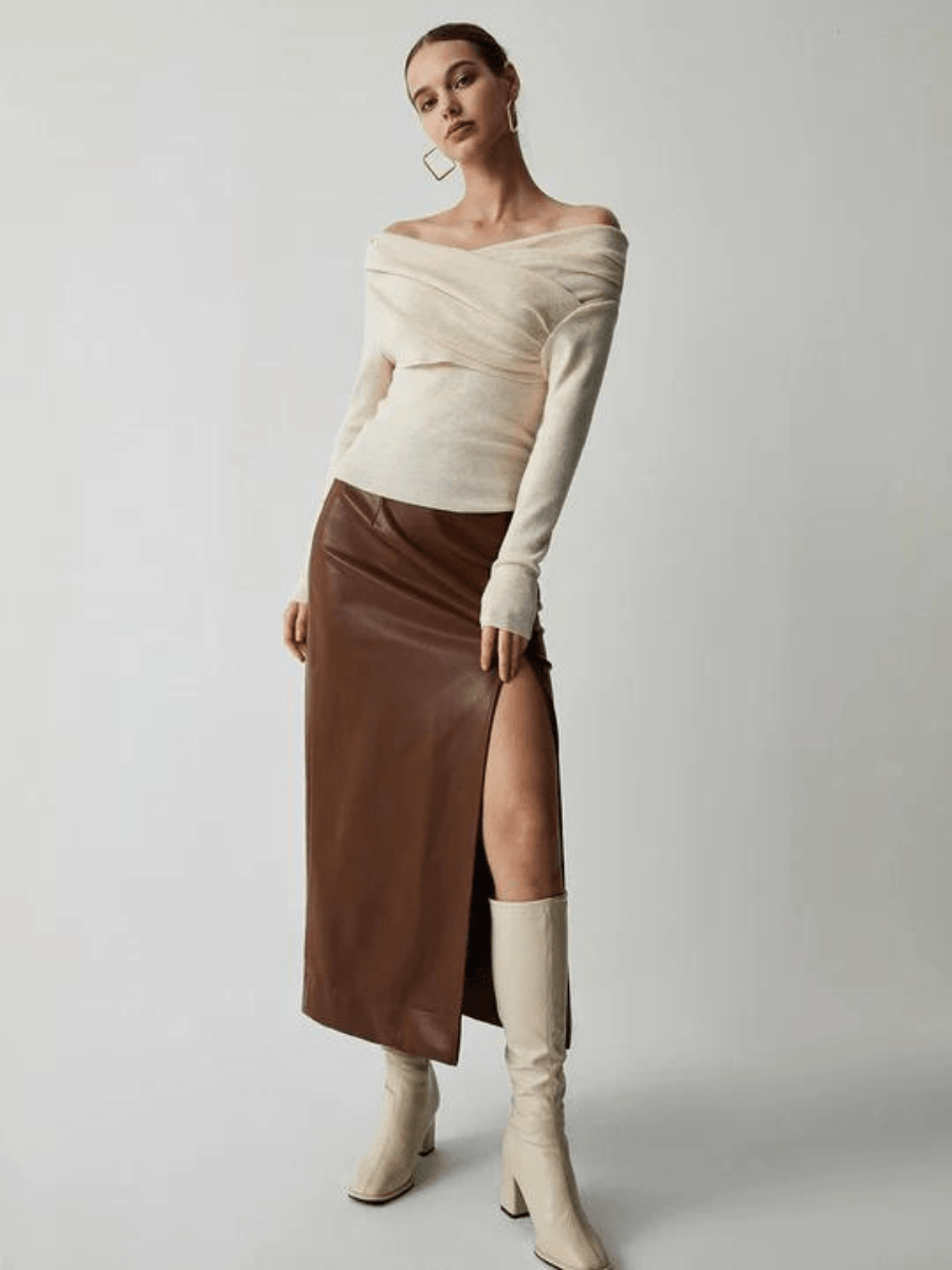 Levoire | Rento Manches Longues Slim Bretelles Pull en Laine