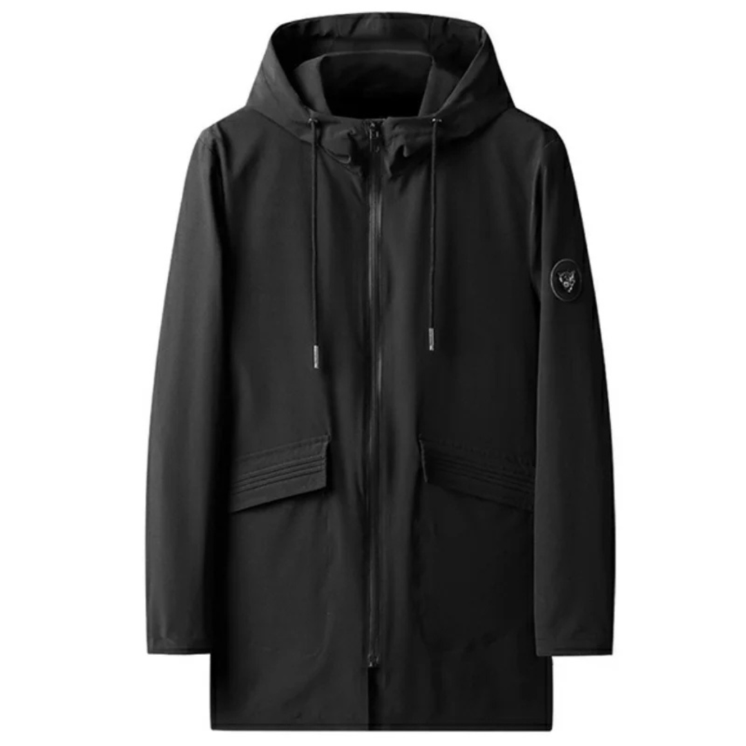 Levoire | Long Manteau Hommes Chaud Noir Noir