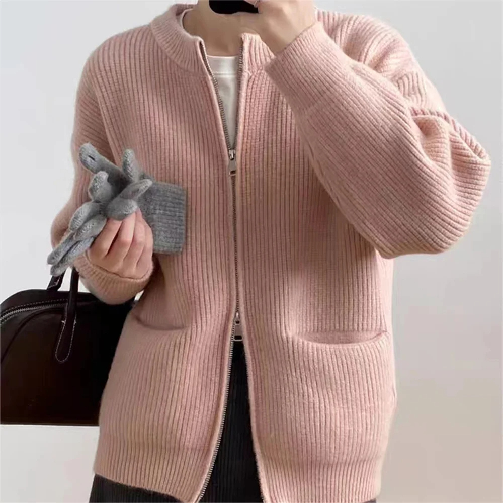 Levoire | Veste femme à fermeture éclair sportive avec poches tricotées Rosa