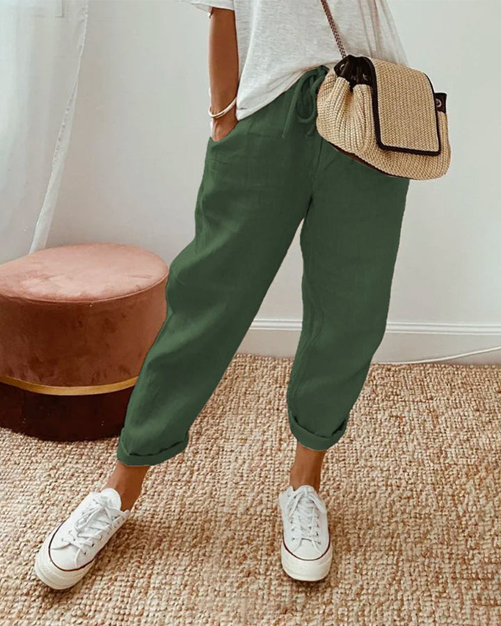 Levoire | Pantalons en coton élégants Vert