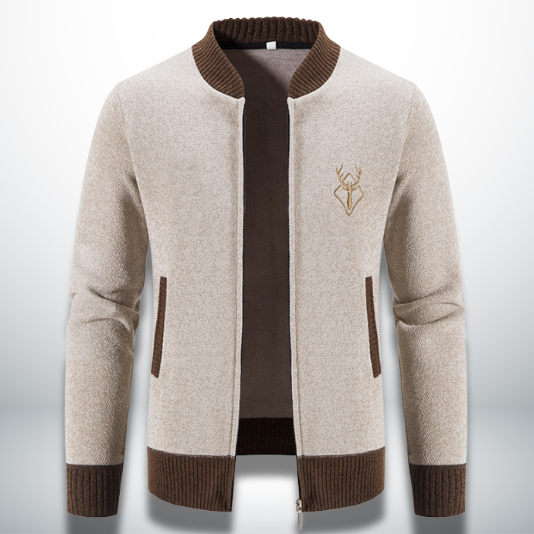 Levoire | Pull élégant et confortable avec zip Beige