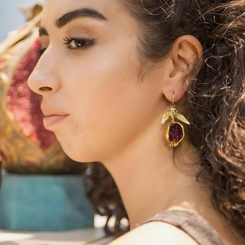 Levoire | Pomme Grenade Boucles D'Oreilles Dorées