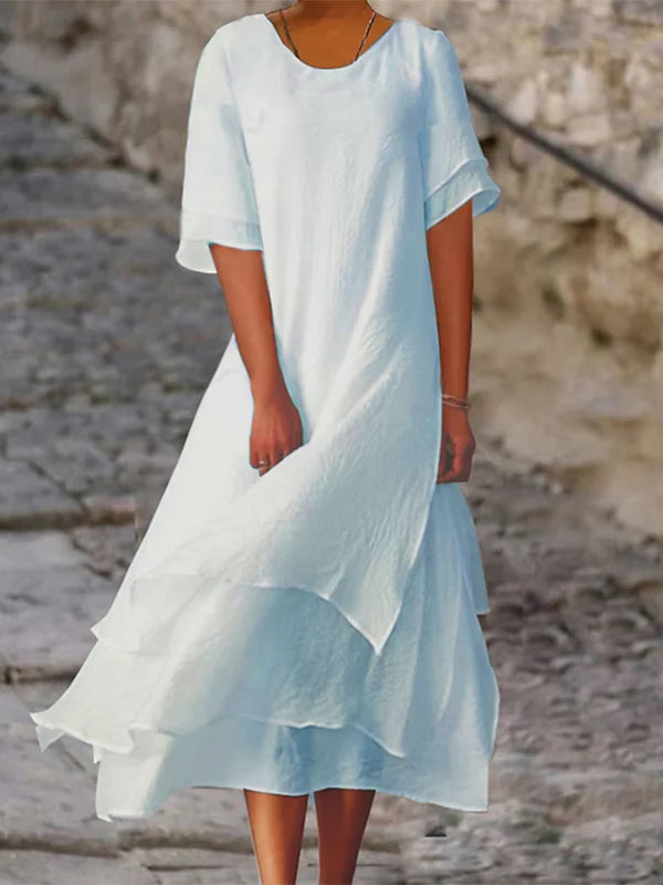 Levoire | Robe superposée élégante et chic Bleu