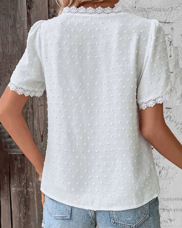 Levoire | Blouse En Dentelle Élégante Avec Décolleté En V Pour Femmes