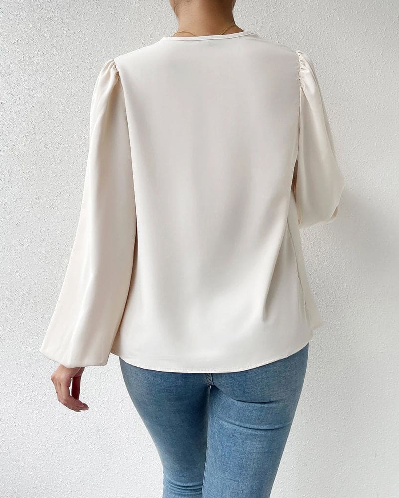 Levoire | Une Blouse Unicolore Avec Décolleté En V
