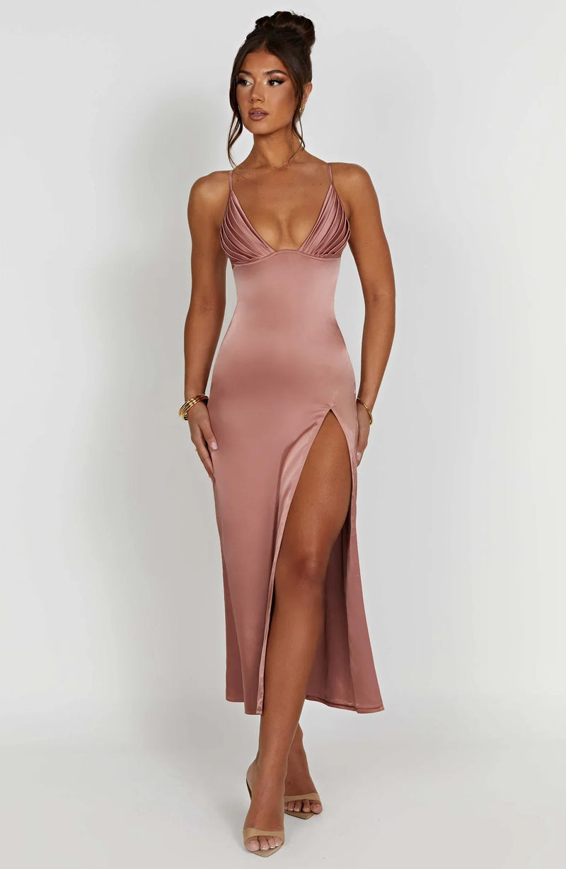 Levoire | Robe Midi Avec Bretelles Spaghetti Pour Un Look Tendance