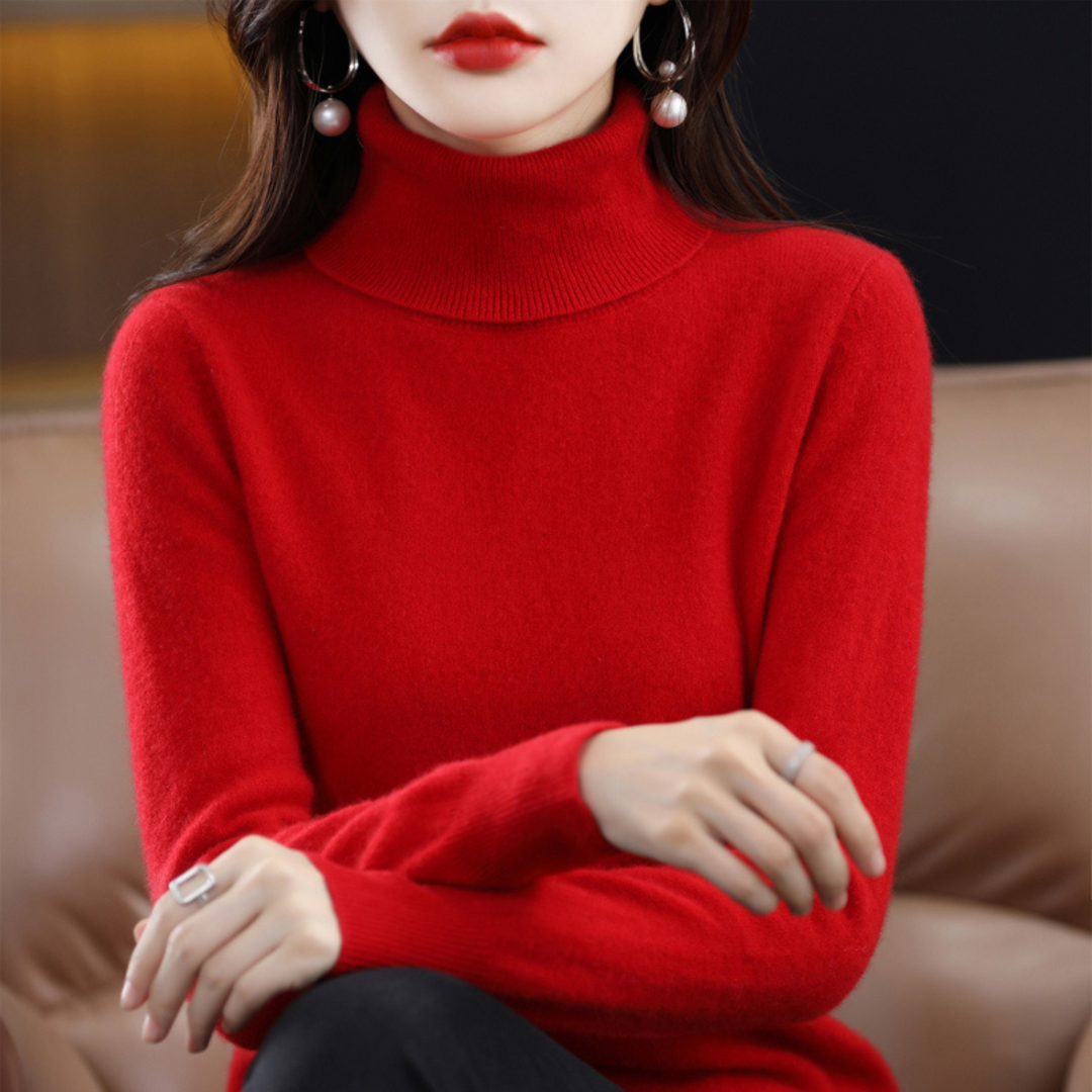 Levoire | Pull Col Roulé Avec Sensation Cachemire Rot