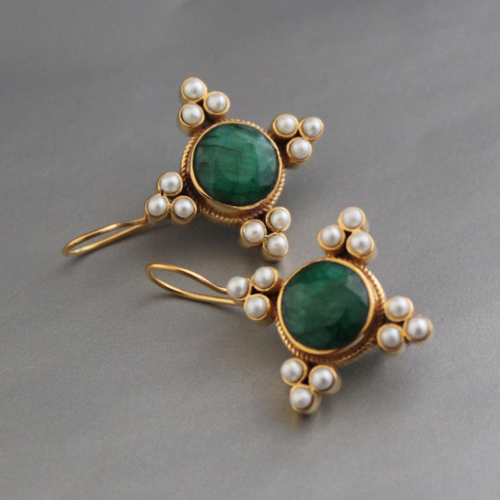 Levoire | Helmi Vin Rouge Collected Gouttes Boucles D'Oreilles Dorées