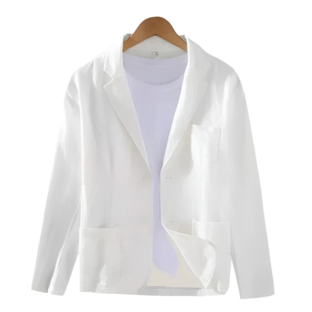 Levoire | Hommes Blazer en Lin Italien Élegant Veste Charmante Pour Hommes Blanc