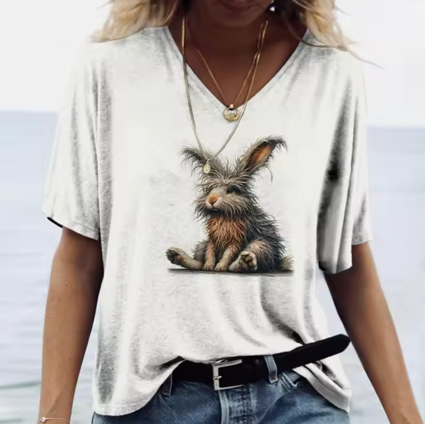 Levoire | T-Shirts Blancs Avec Motifs De Lapins Lapin blanc 4