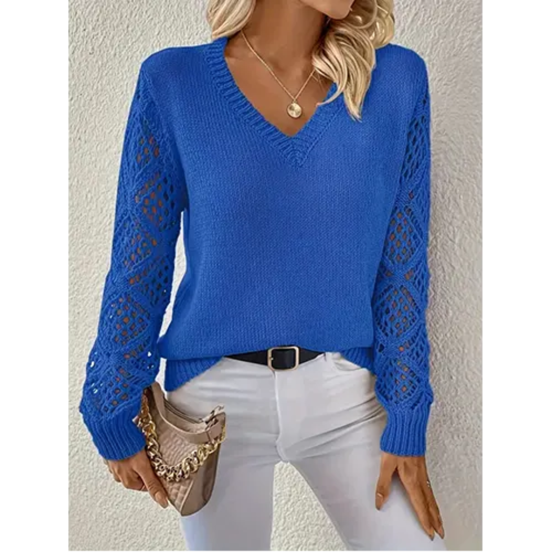 Levoire | Pull à V pour femmes Bleu