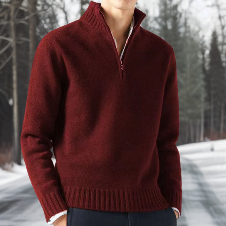 Levoire | Chaud Tricot Pull FR Hommes Rouge foncé