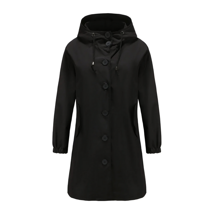 Levoire | Cape Pour Femmes Avec Capuche Et Boutons Pratiques Noir