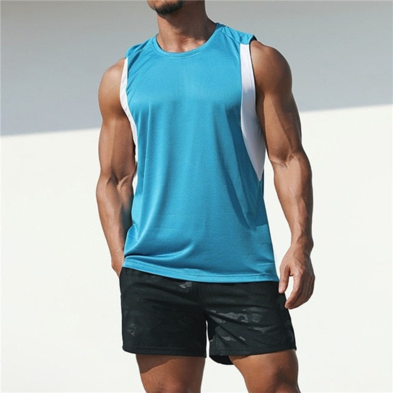 Levoire | T-shirt de sport pour homme sans manches en coupe loisir Bleu