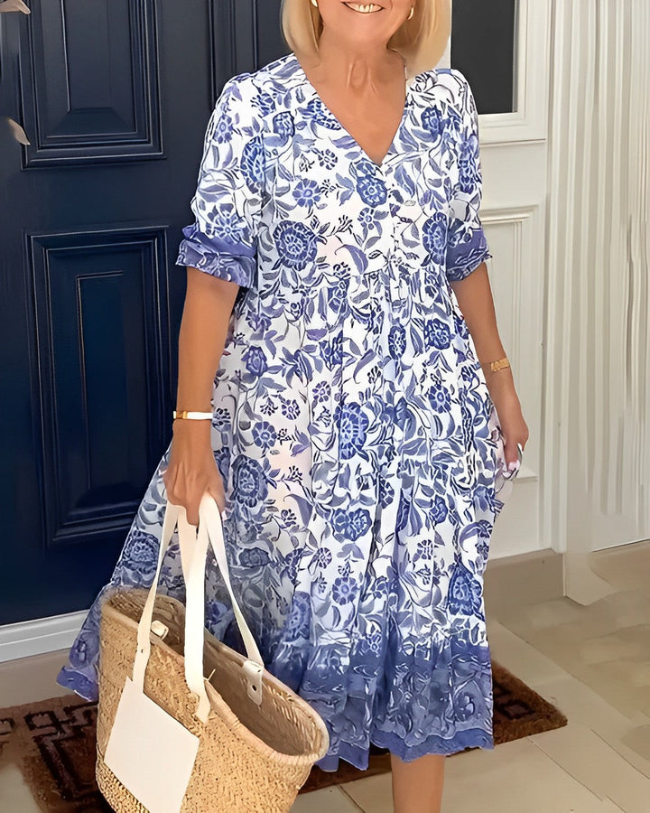 Levoire | Robe D'Été Imprimée Bleue