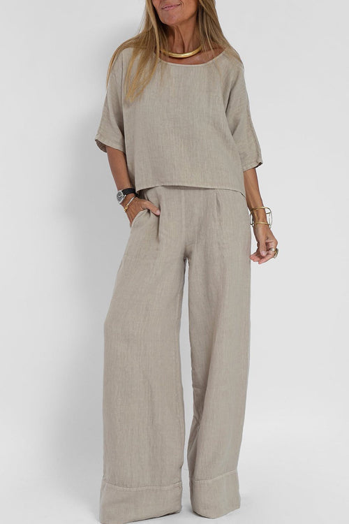 Levoire | Femmes Ensemble Léger Deux Pièces Avec Pantalon Taille Haute Pour Femmes Gris