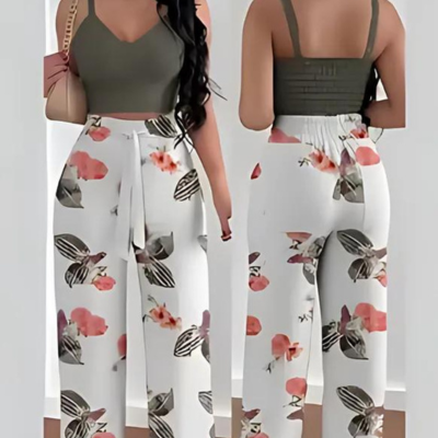 Levoire | Imprim Suspendre Pantalons 2 Pice Ensemble Vert