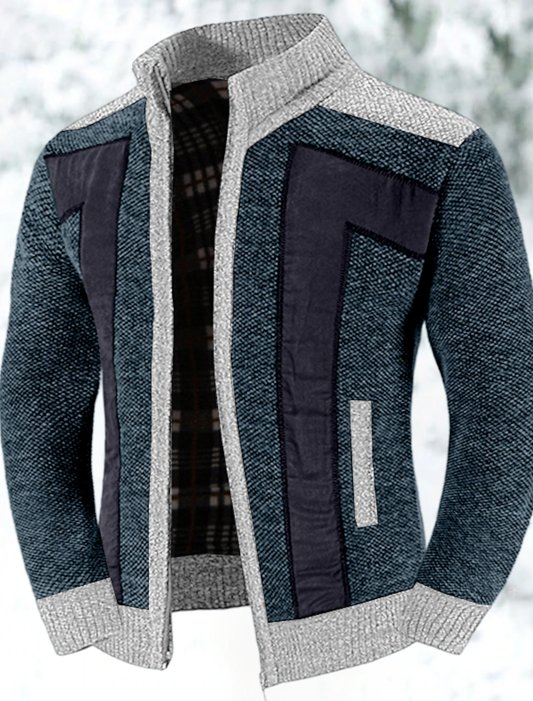 Levoire | Veste En Maille Chaude Pour Hommes Au Design Classique Feuille de trèfle verte