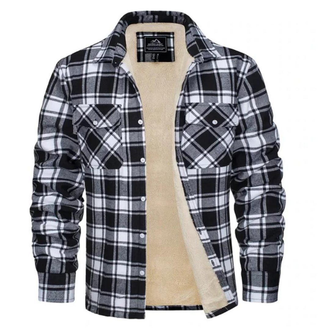 Levoire | Karo Boutonné Chemise pour Hommes Der Noir