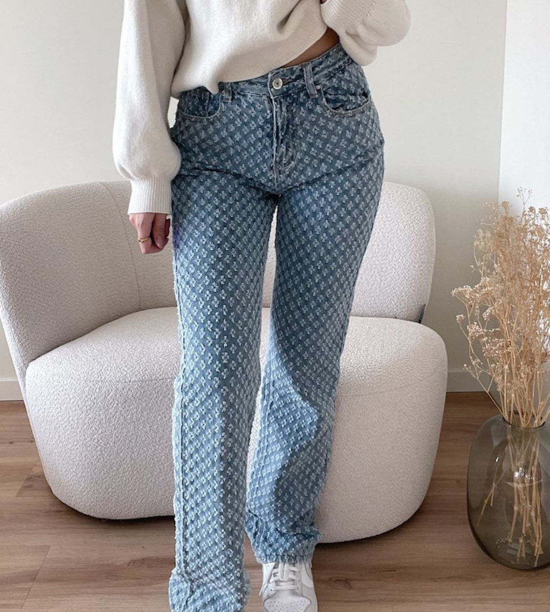 Levoire | Rento Taille Haute Pantalon Droit Avec Motif Diamant 2XL