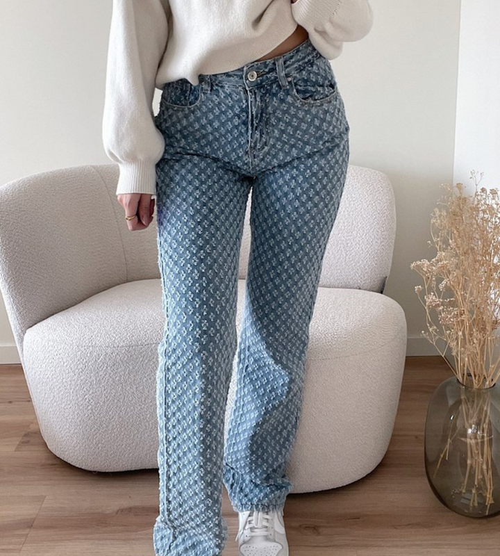 Levoire | Rento Taille Haute Pantalon Droit Avec Motif Diamant 2XL