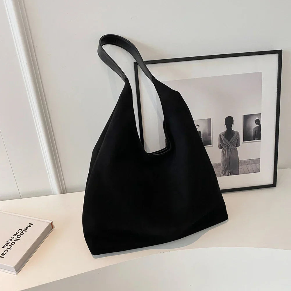 Levoire | Sac fourre-tout en daim pour femmes Sac à main élégant pour femmes Noir