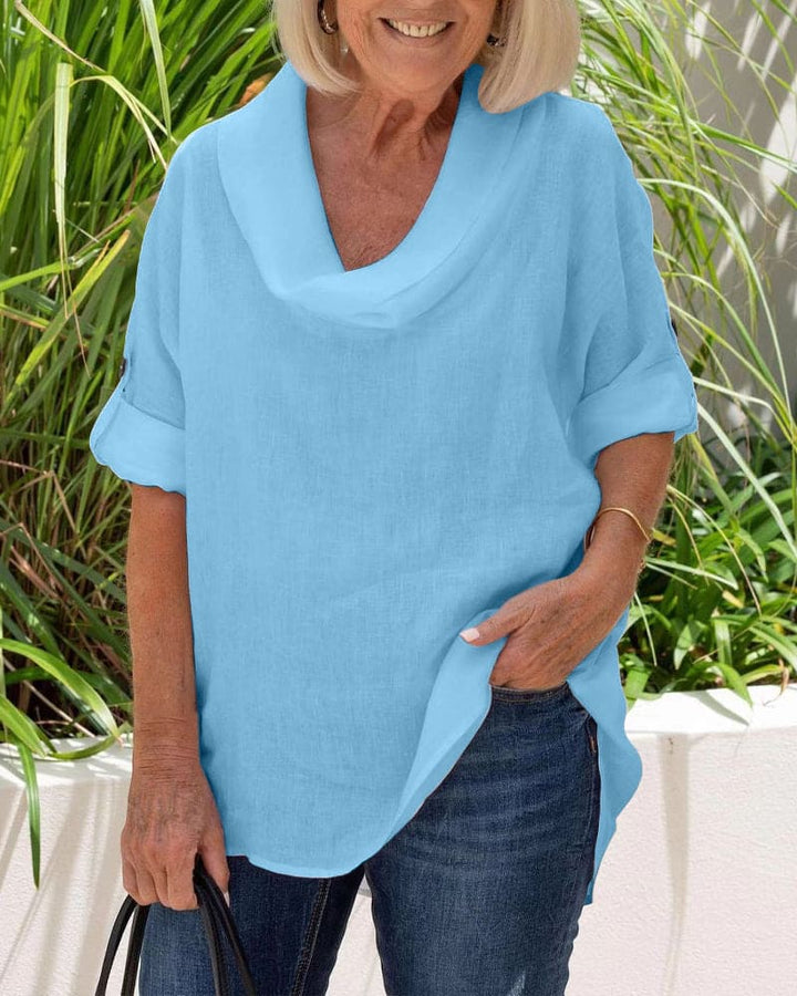 Levoire | Chemisier En Lin Dans Une Couleur Unie Bleu clair