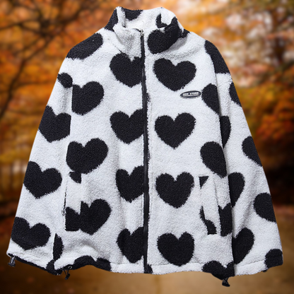 Levoire | Veste chaude double-face à cœurs