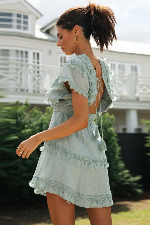 Levoire | Mini robe dos nu - Vert menthe