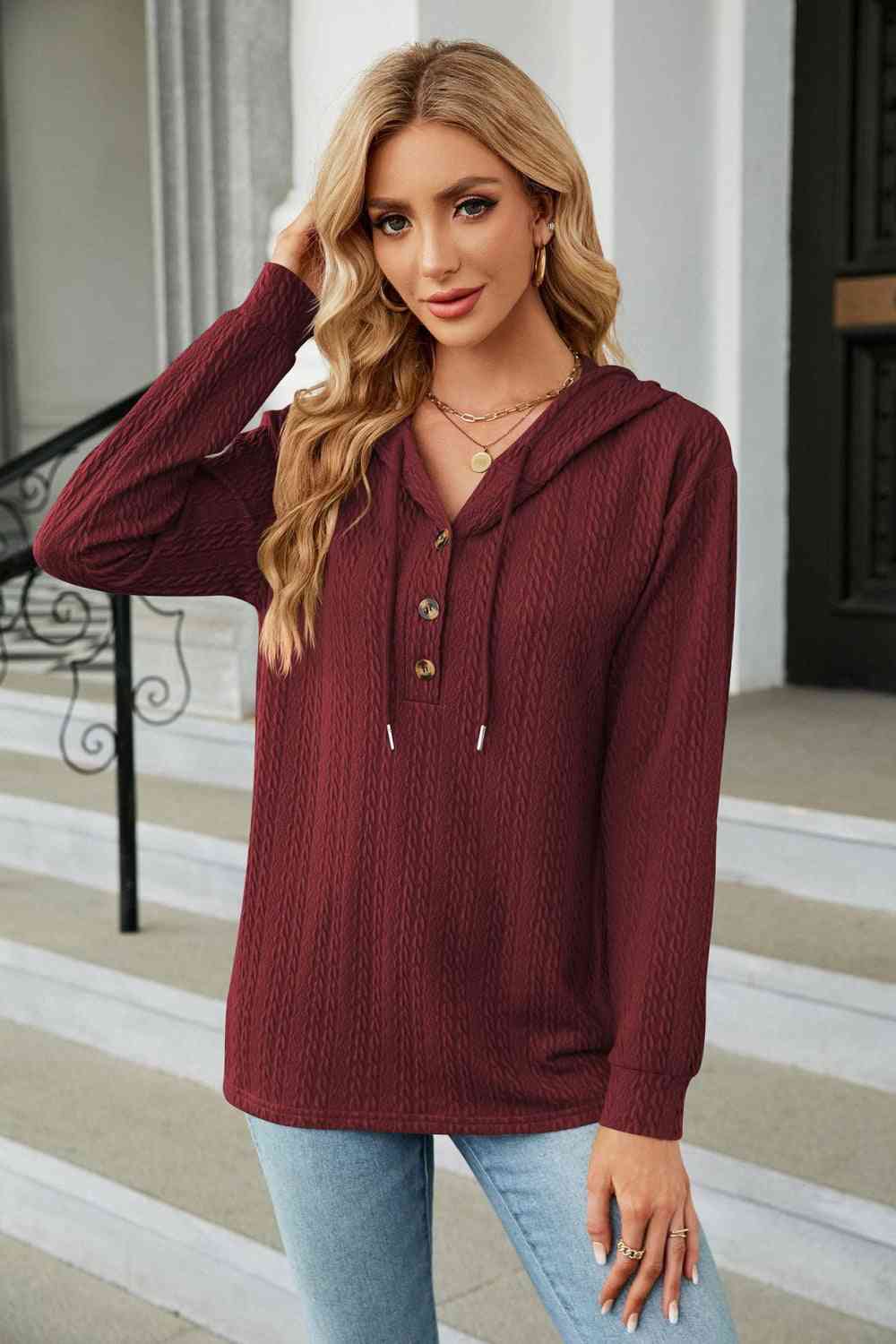 Levoire | Sweat À Capuche À Manches Longues Pour Un Style Confortable Vin Rouge