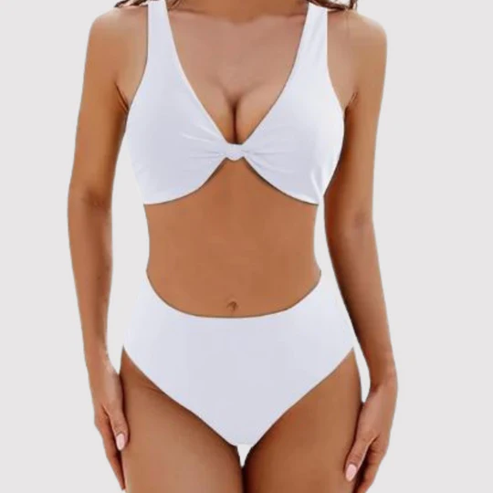 Levoire | Maillot De Bain Uni Avec Décolleté En V Profond Tyylin 4