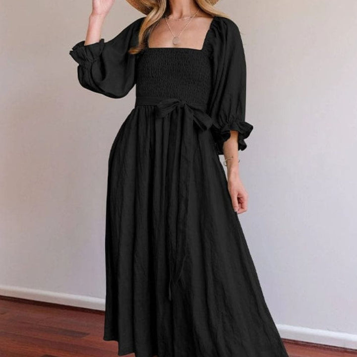 Levoire | Robe Élégante Off Shoulder Avec Manches Bouffantes Noir