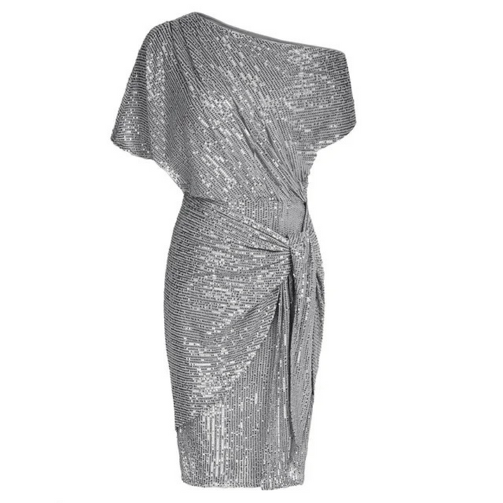 Levoire | Robe élégante en sequins ajustée pour femmes Gris clair