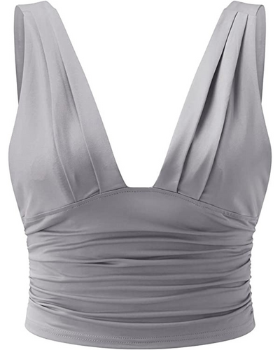 Levoire | Haut élégant pour femmes Top sans manches chic de coupe courte avec décolleté en V