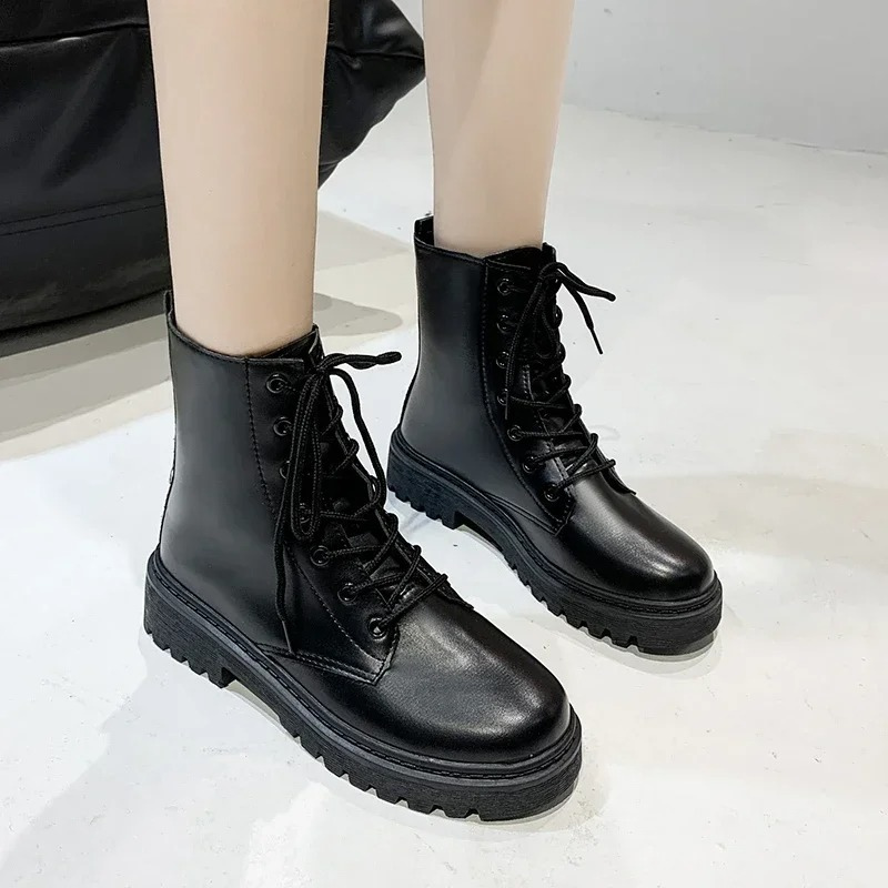 Levoire | Bottes pour femmes avec lacets et semelle antidérapante rugueuse Noir