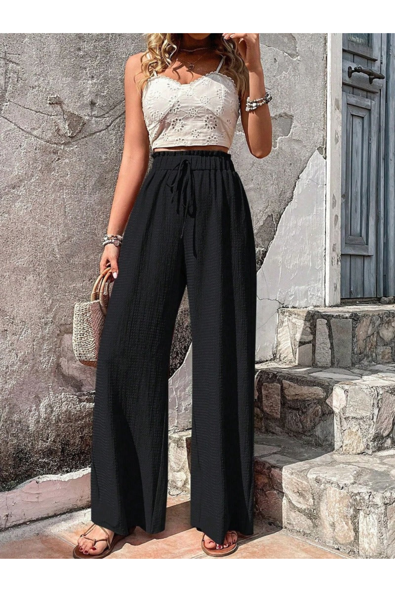 Levoire | Pantalons À Jambe Large Pour Femmes Longues Noir