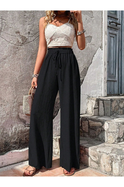 Levoire | Pantalons À Jambe Large Pour Femmes Longues Noir