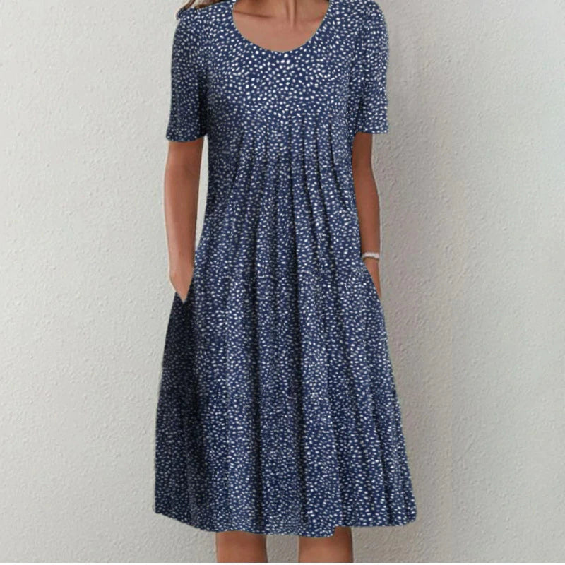 Levoire | Robe Intemporelle Avec Recouvrement Du Ventre Points bleus