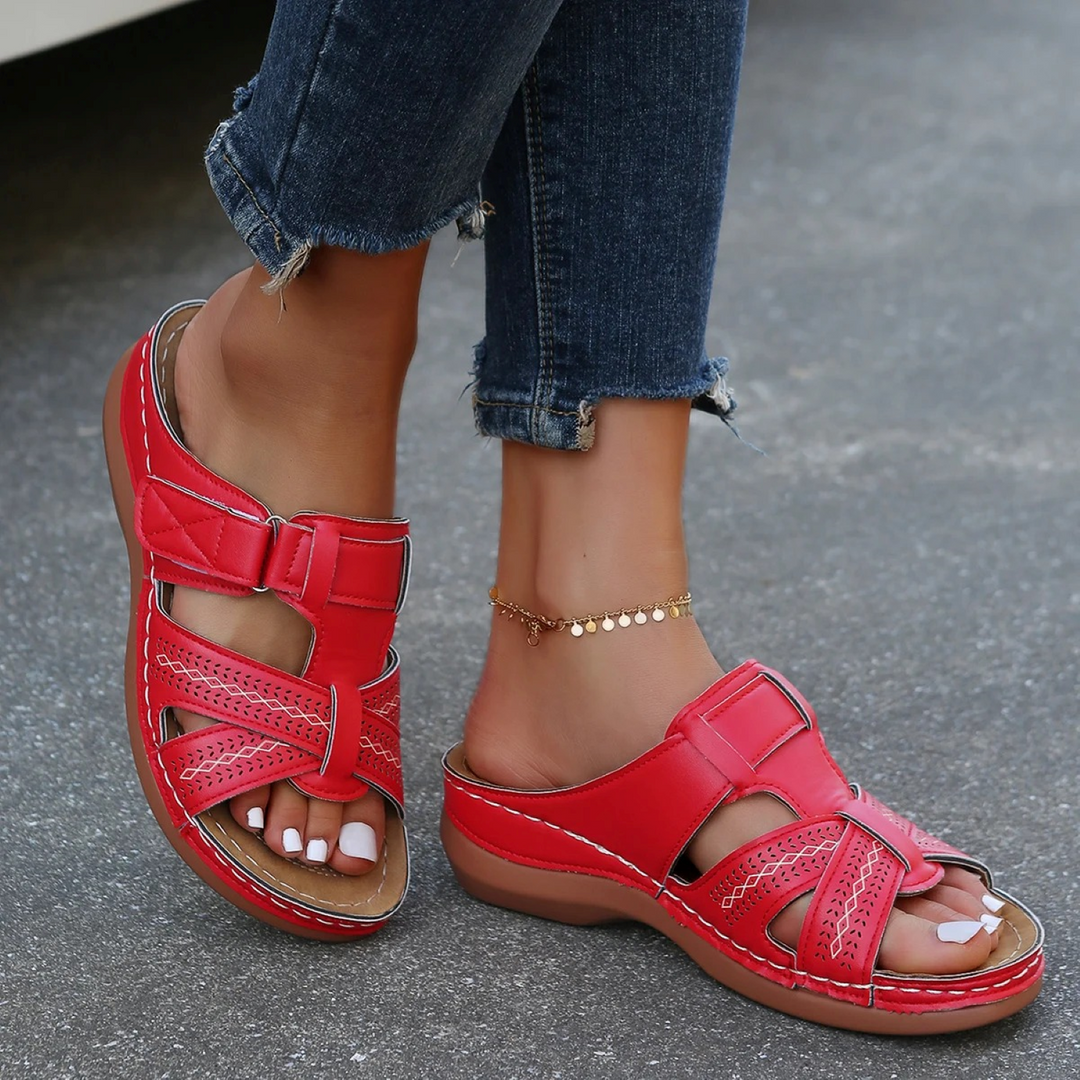 Levoire | Sandales Pour Femmes Avec Bout Ouvert Rot