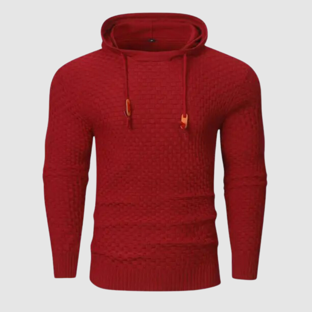 Levoire | Pull A Capuche FR Hommes Chaud Rot