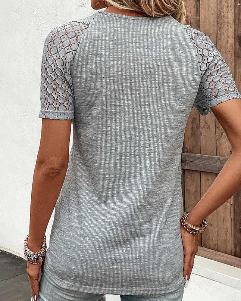 Levoire | T-Shirt En Dentelle À Manches Courtes