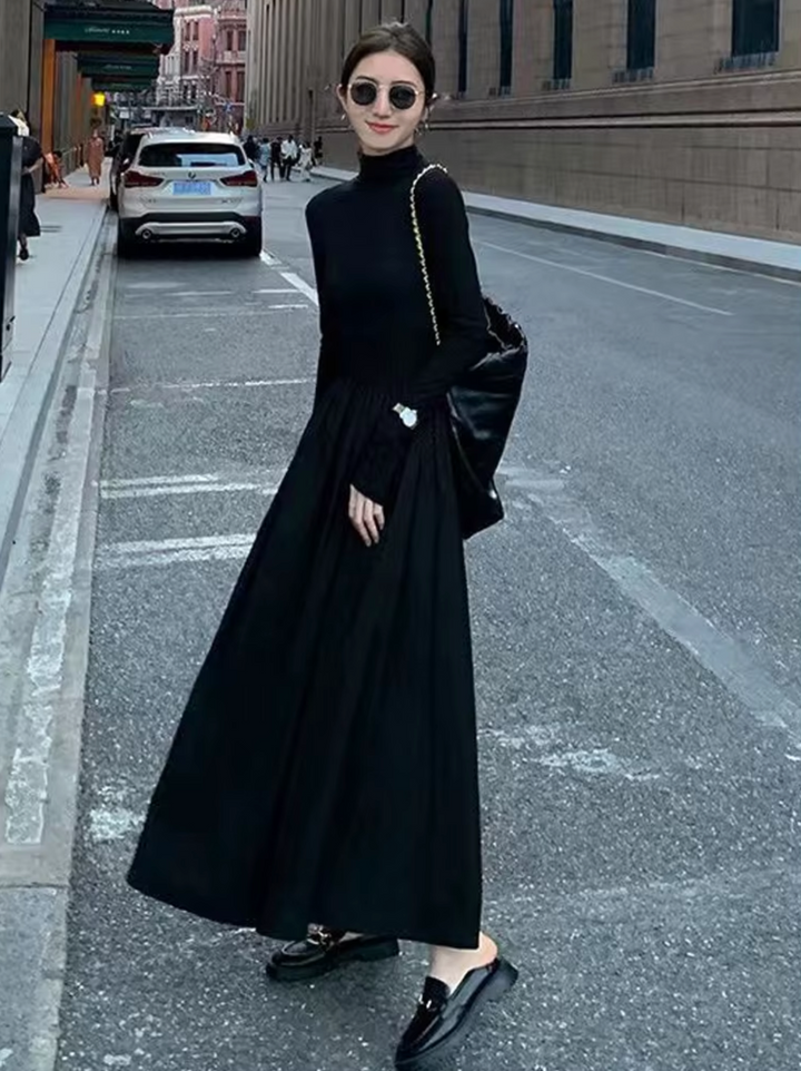 Levoire | Robe Longue Manches Fluides Noir