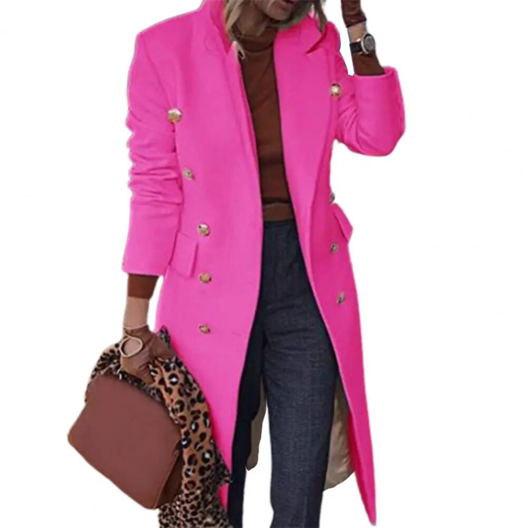 Levoire | Veste en laine pour femmes longue Rose Rouge