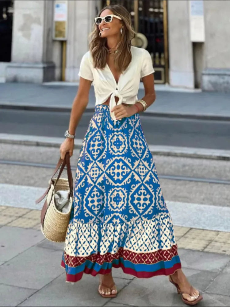 Levoire | Robe Boho Rock avec bandeau pour femmes Bleu