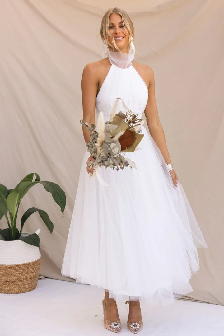 Levoire | Robe Midi En Tulle À Dos Nu