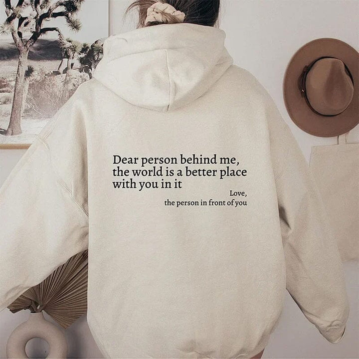 "Hoodie Cher Personne Derrière Moi" Abricot