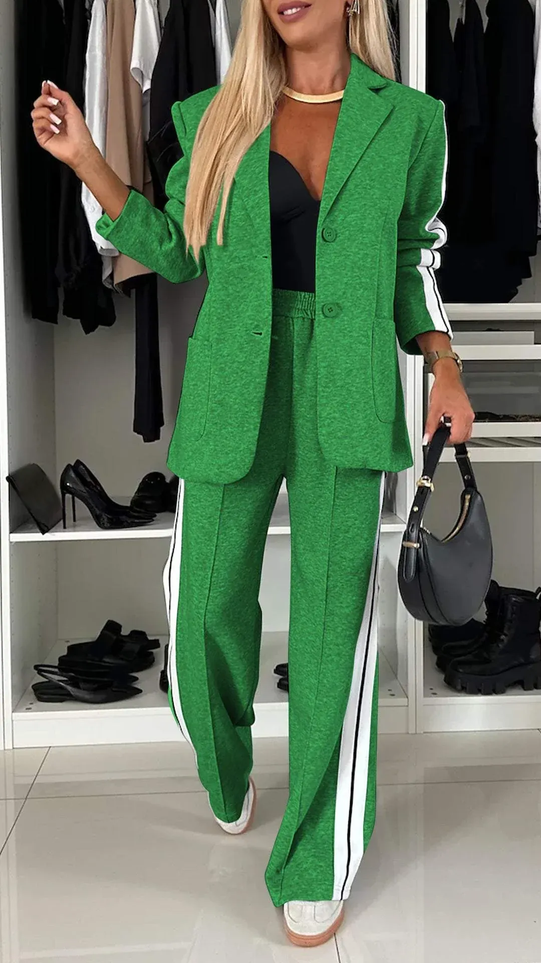 Levoire | Costume De Tous Les Jours Avec Manches Longues Et Col À Revers Classique Vert